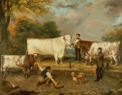 Vacas con un pastor de English School